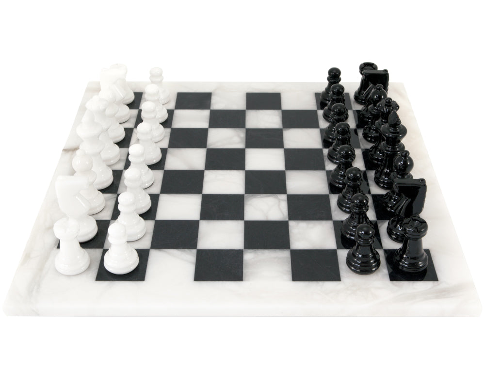 Black and White Alabaster Chess Set