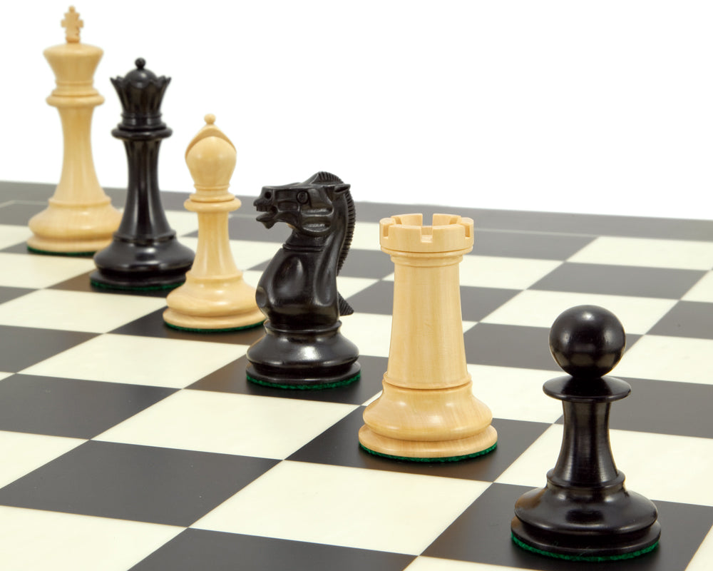 Old English Elite Ebony and Black Luxury Chess Set