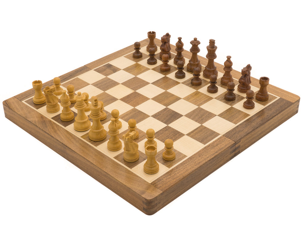 Classic Hardwood Folding Travel 14 inch Chess Set