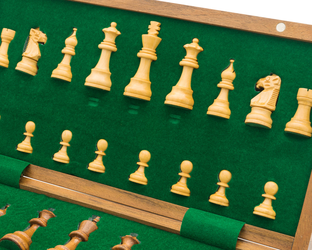 Classic Hardwood Folding Travel 14 inch Chess Set