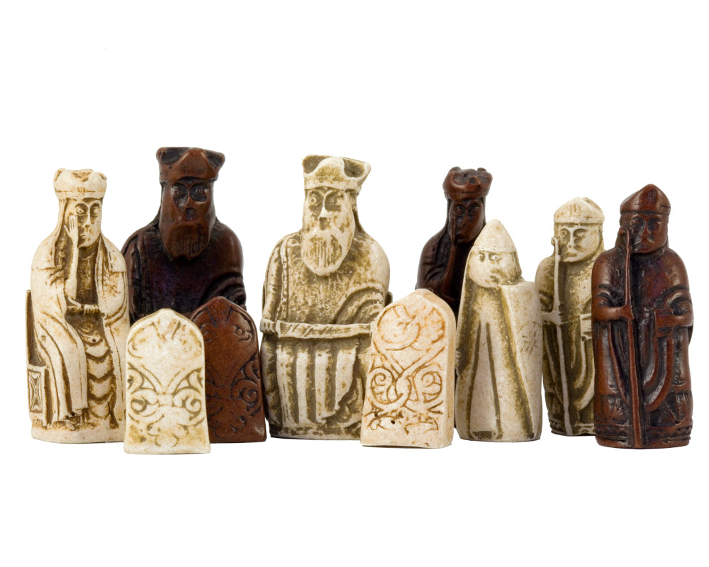 Travel Sized Isle Of Lewis  Celtic Chess Set 9 Inches