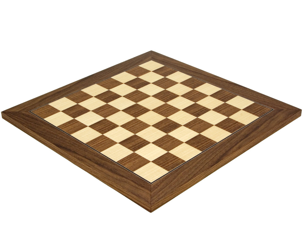 Walnut and Maple Deluxe 15.75 Inch Chess Board