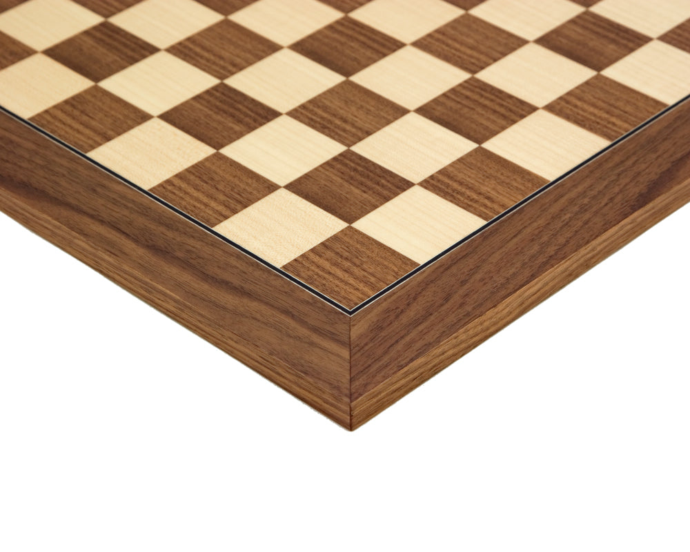 Walnut and Maple Deluxe 15.75 Inch Chess Board