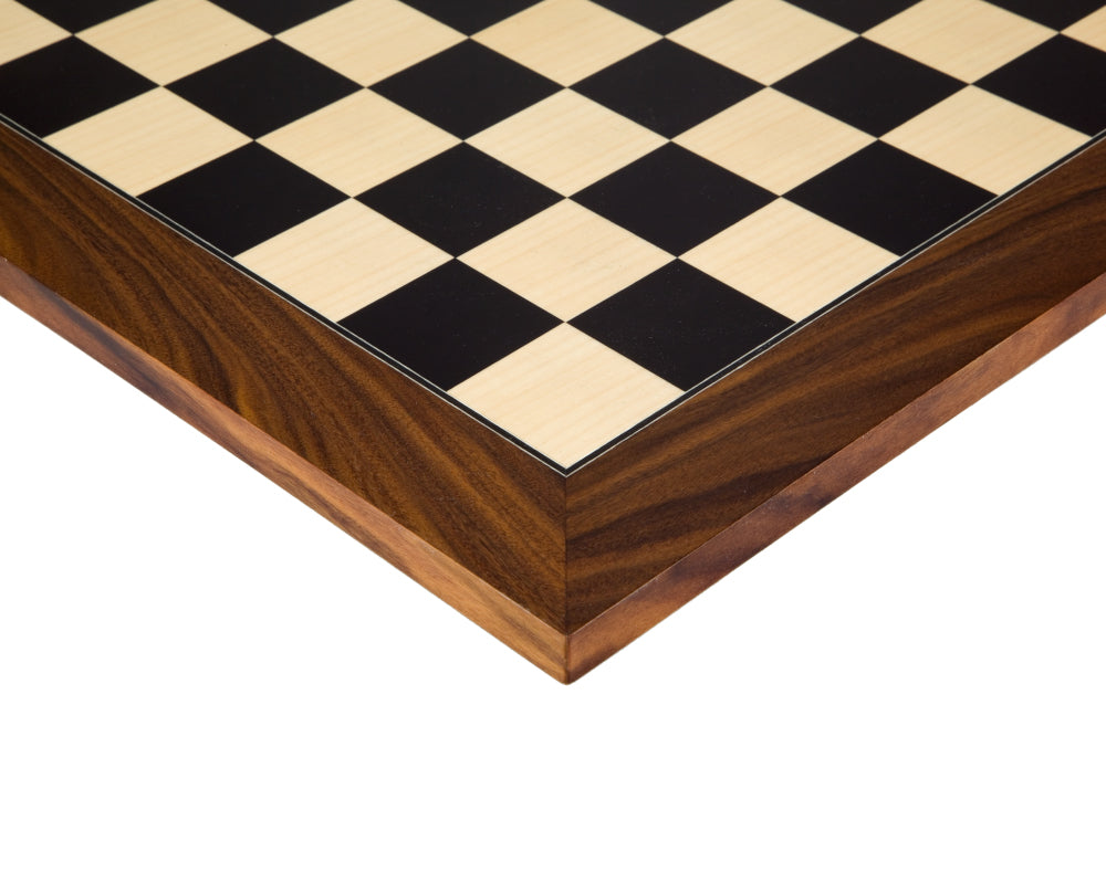 Black Anegre and Palisander 17.75 Inch Deluxe Chess Board