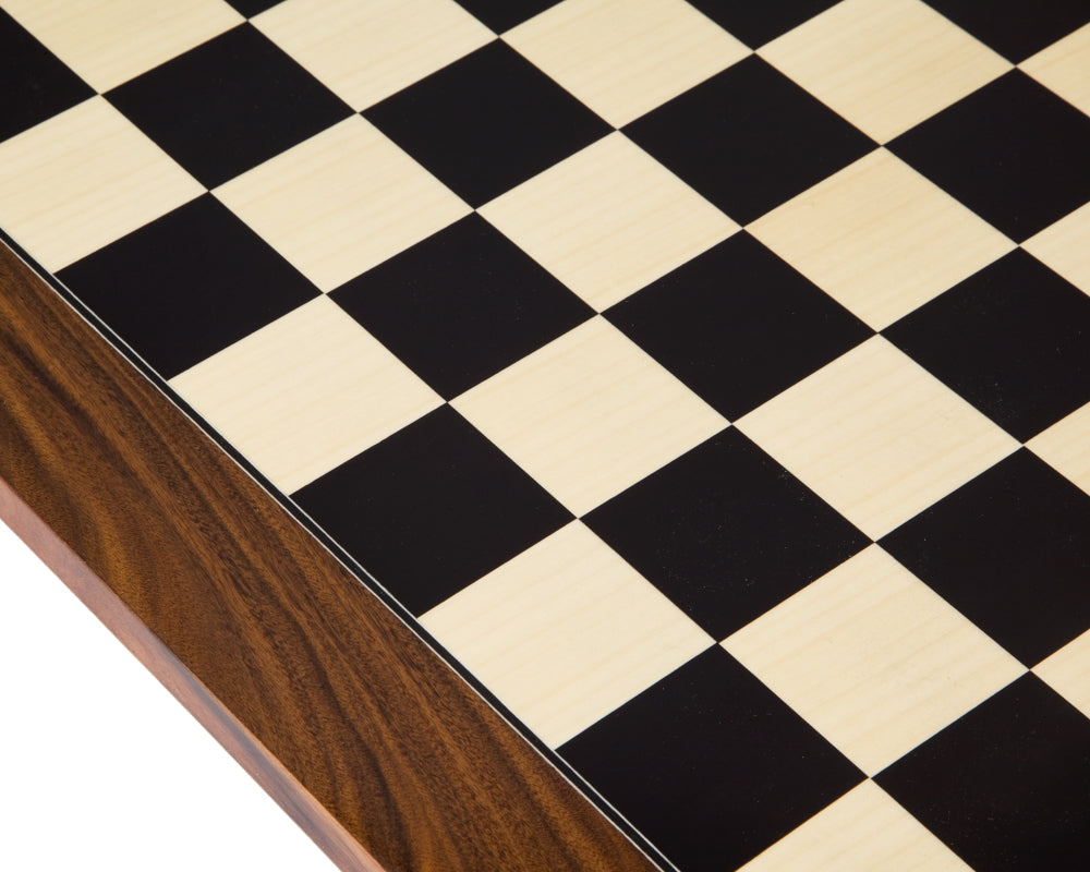 Black Anegre and Palisander 17.75 Inch Deluxe Chess Board
