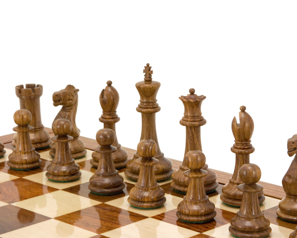 Victoria Series Acacia and Boxwood Chessmen 3.75 Inches