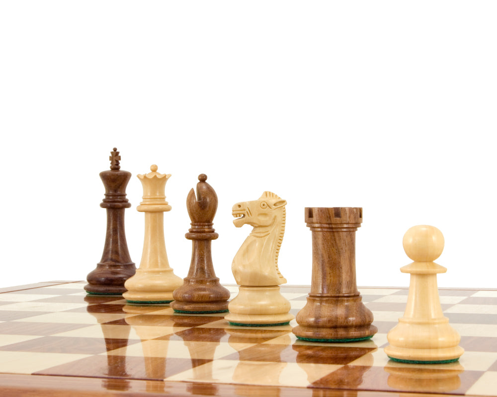 Victoria Series Acacia and Boxwood Chessmen 3.75 Inches