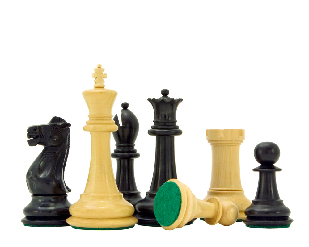 Victoria Series Ebonised Boxwood Chessmen 3.75 Inches