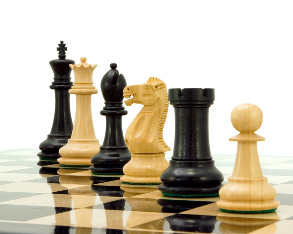 Victoria Series Ebonised Boxwood Chessmen 3.75 Inches