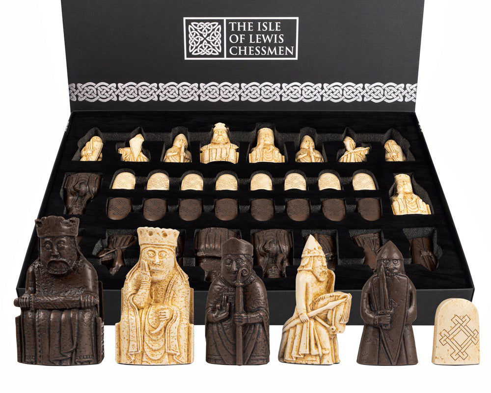 Official Lewis Teak Chessmen Set in Presentation Box