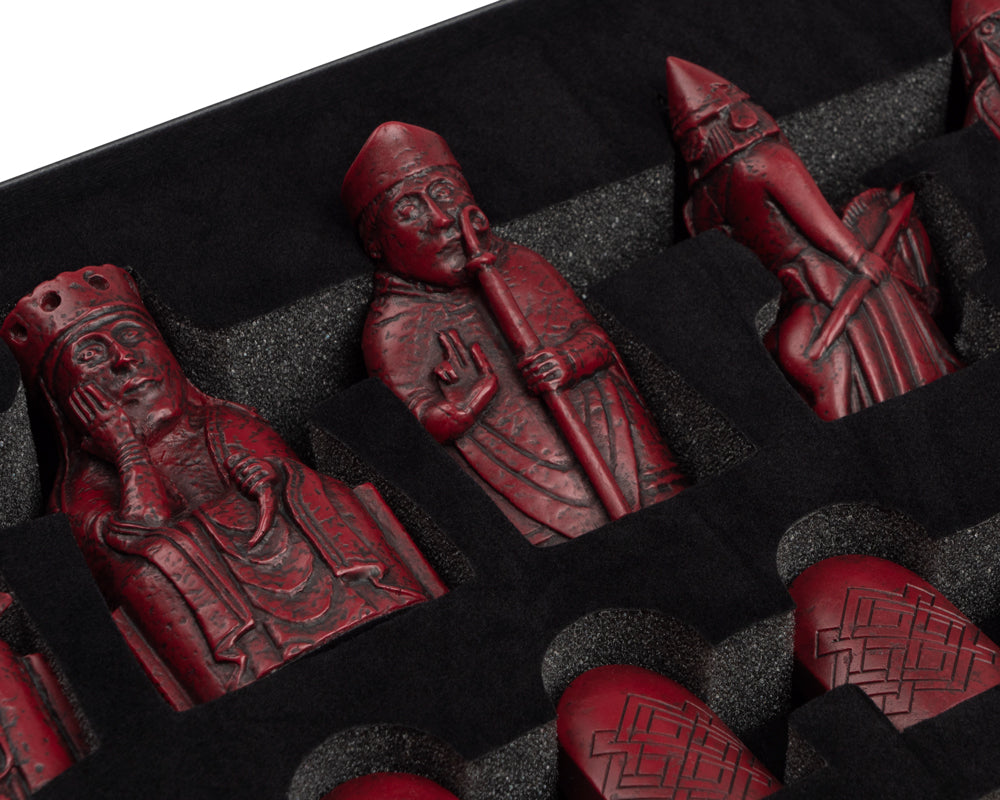 Isle of Lewis 3.25" Red Chessmen in Presentation Box