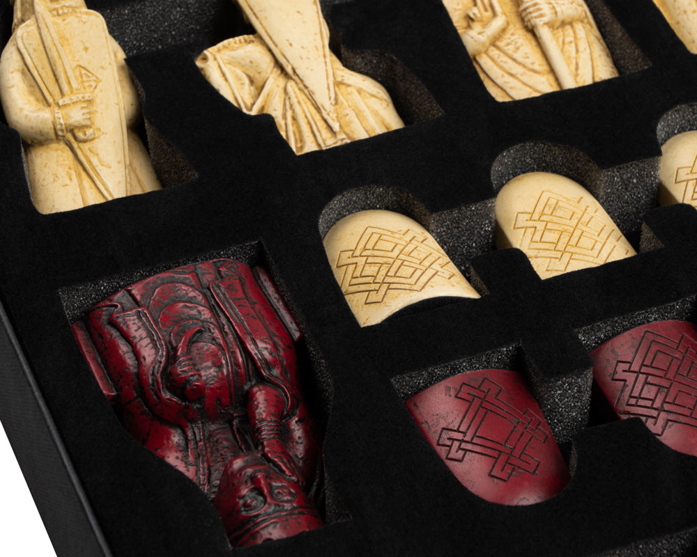 Isle of Lewis 3.25" Red Chessmen in Presentation Box