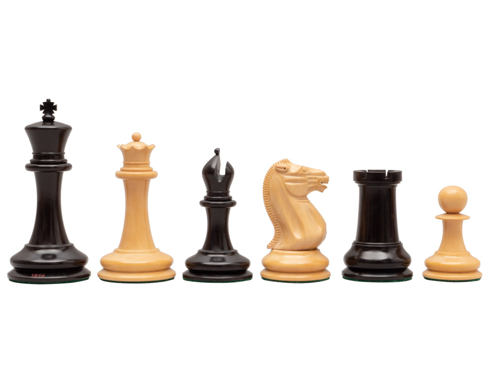 J J Cooke Reproduction Chess Men in Ebony 4.4 inch