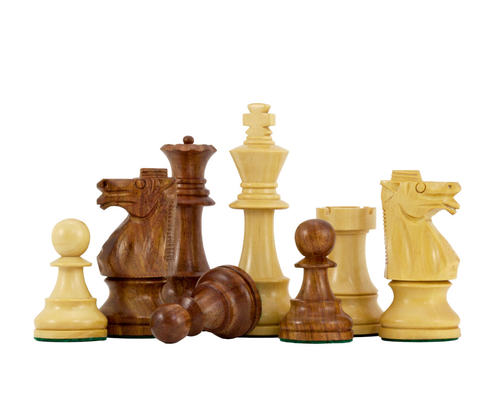 British Series Staunton Chessmen in Acacia 3.75 Inches