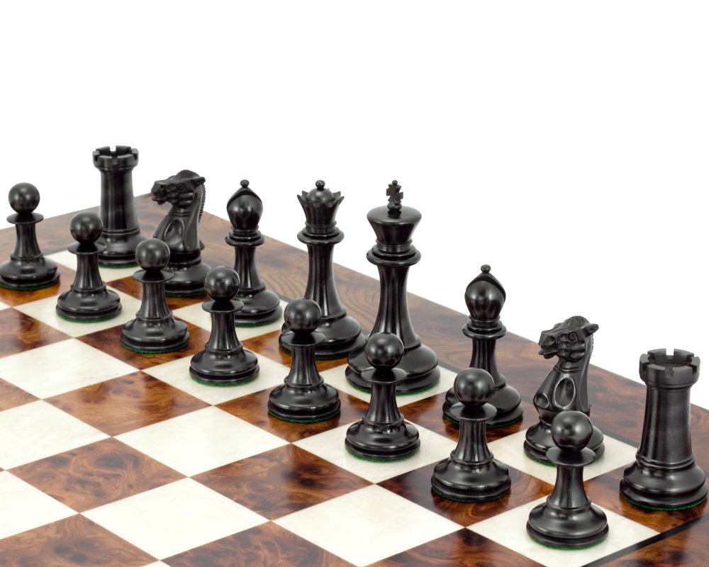 Old English Elite Ebony and Briar Luxury Chess Set
