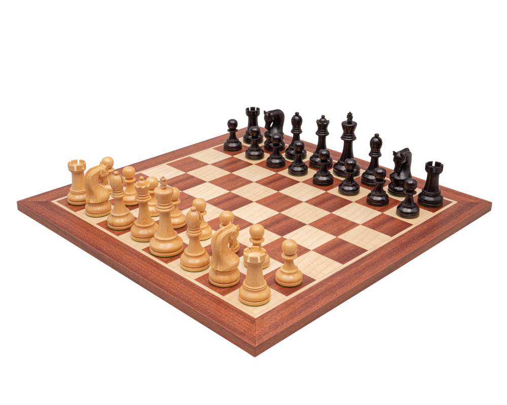 Leningrad Mahogany Ebonised Chess Set