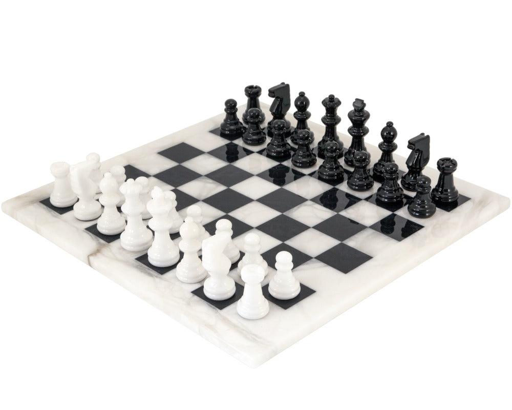 Black and White Alabaster Chess Set
