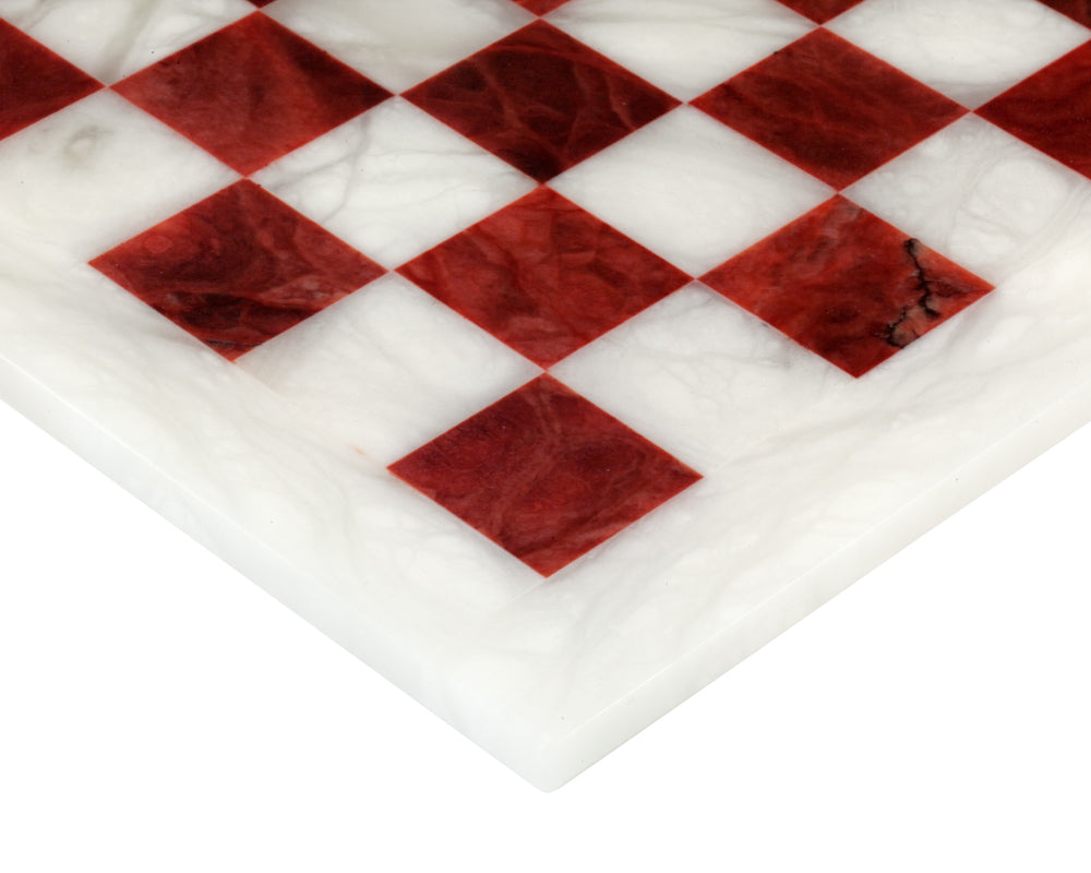 Red and White Alabaster Chess Set