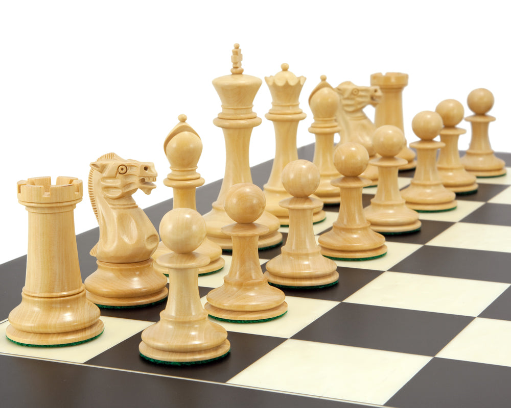 Old English Elite Ebony and Black Luxury Chess Set