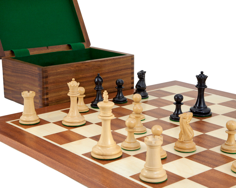 Old English Elite & Mahogany Chess Set