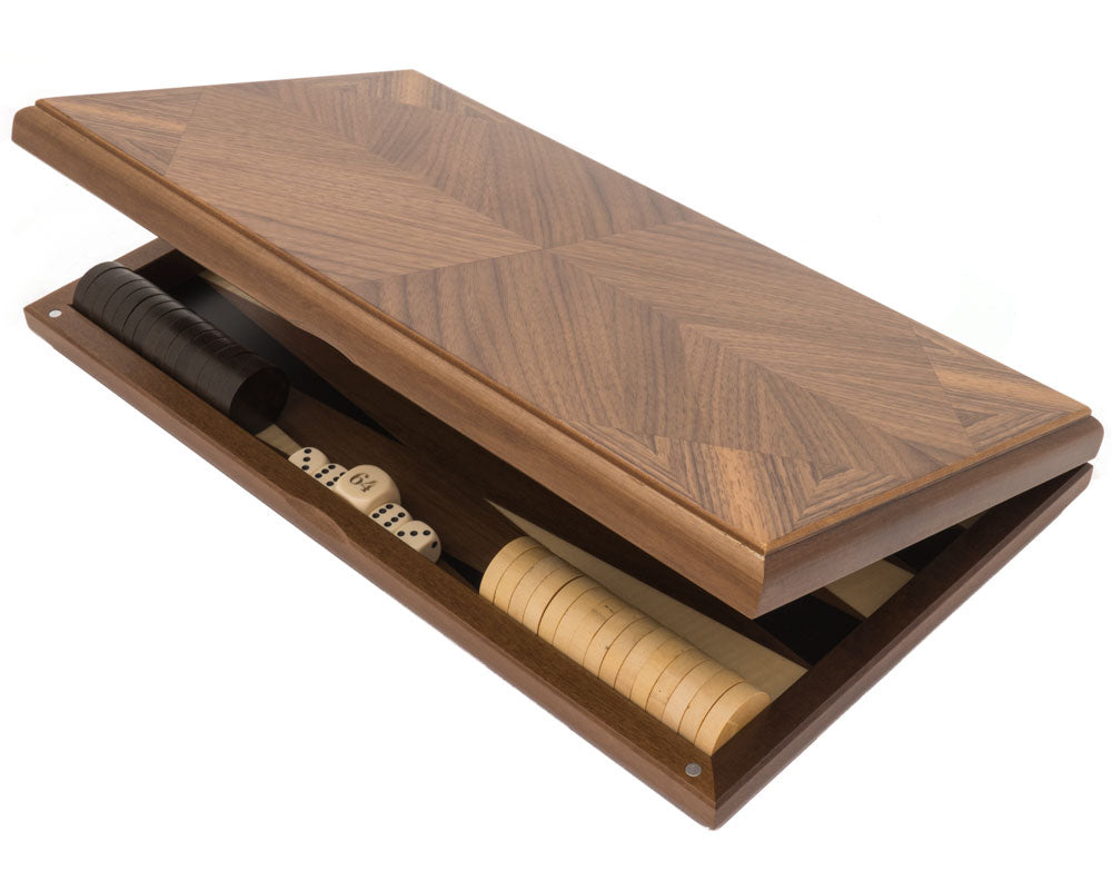 Dal Negro Walnut Deluxe Backgammon Set