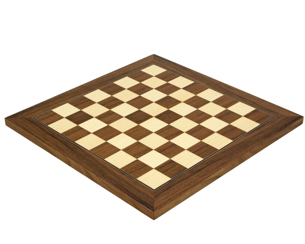 Walnut and Maple Deluxe Chess Board 13.75 Inch