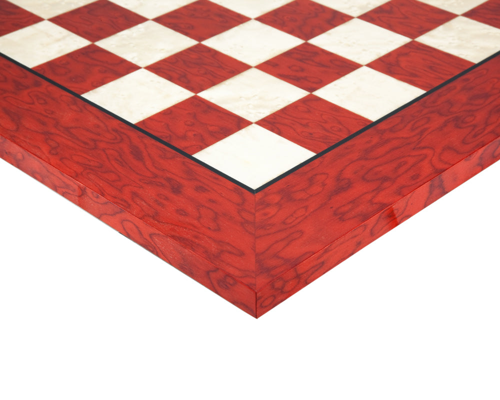 Red Lacquered Erable 20 Inch Luxury Chess Board