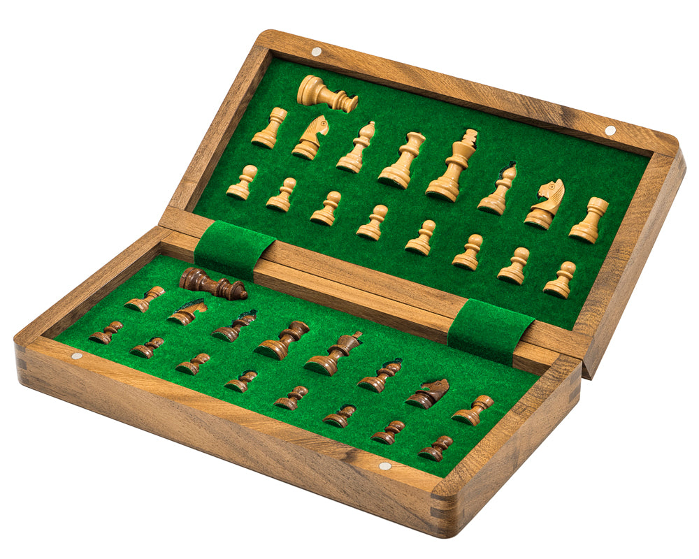 Classic Hardwood 10" Magnetic Travel Chess Set