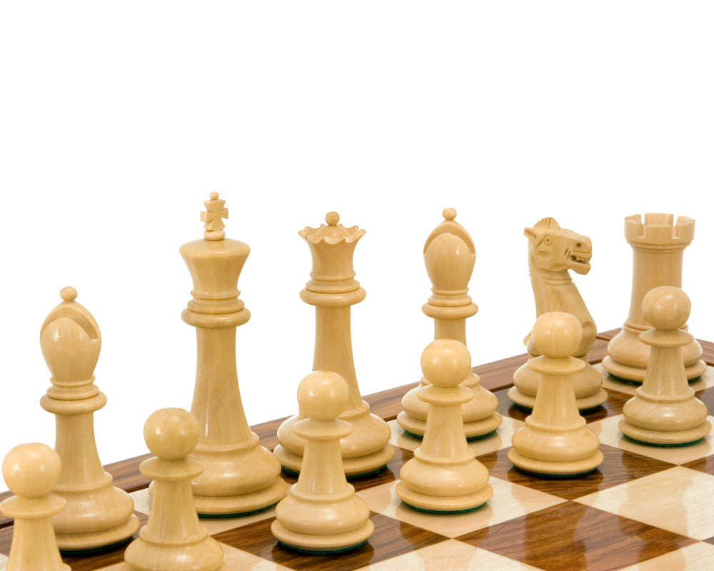 Victoria Series Acacia and Boxwood Chessmen 3.75 Inches