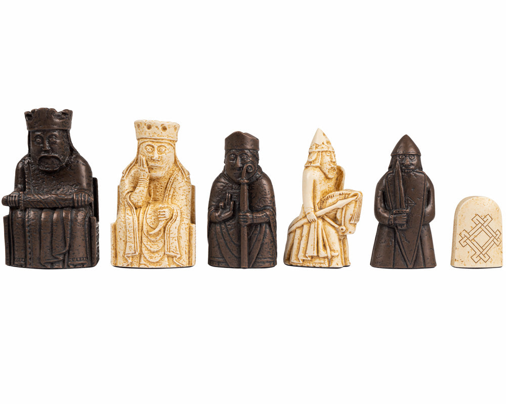 Official Lewis Teak Chessmen Set in Presentation Box