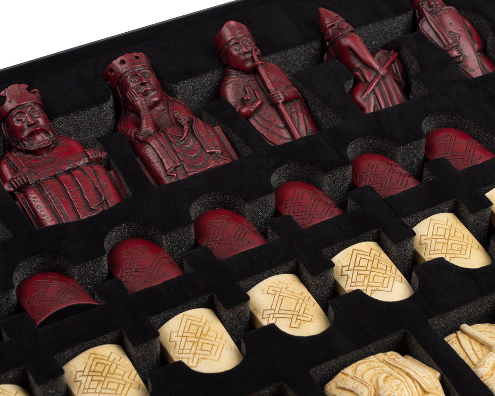 Isle of Lewis 3.25" Red Chessmen in Presentation Box