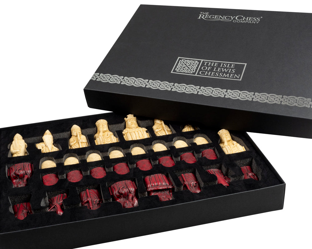 Isle of Lewis 3.25" Red Chessmen in Presentation Box