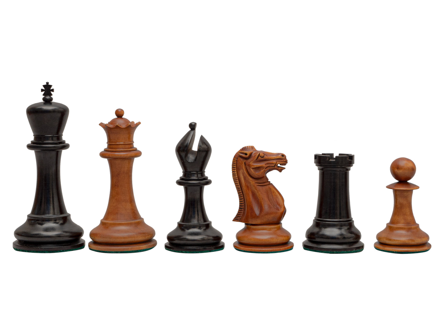 1849 Antiqued Jaques Staunton Series 4.4" Ebony Chess Pieces