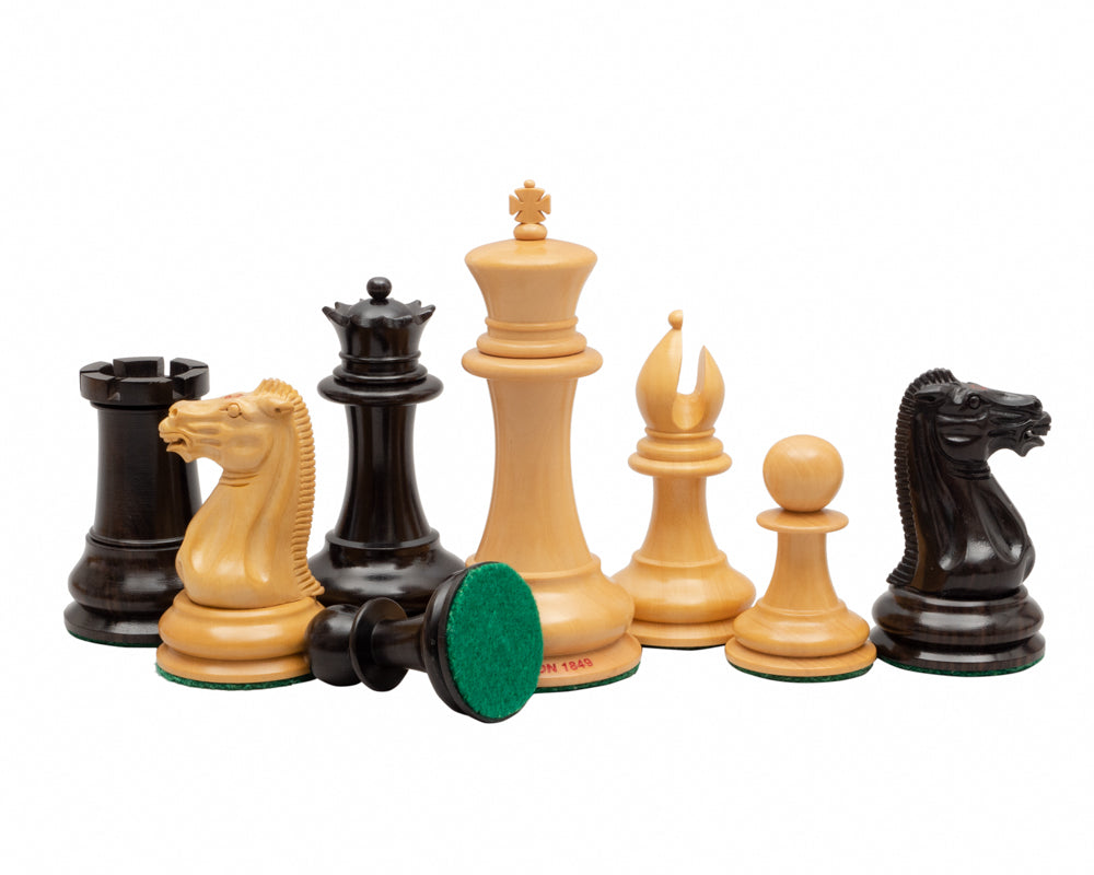 Original Staunton 1849 Ebony Chess Men 4.4 inch