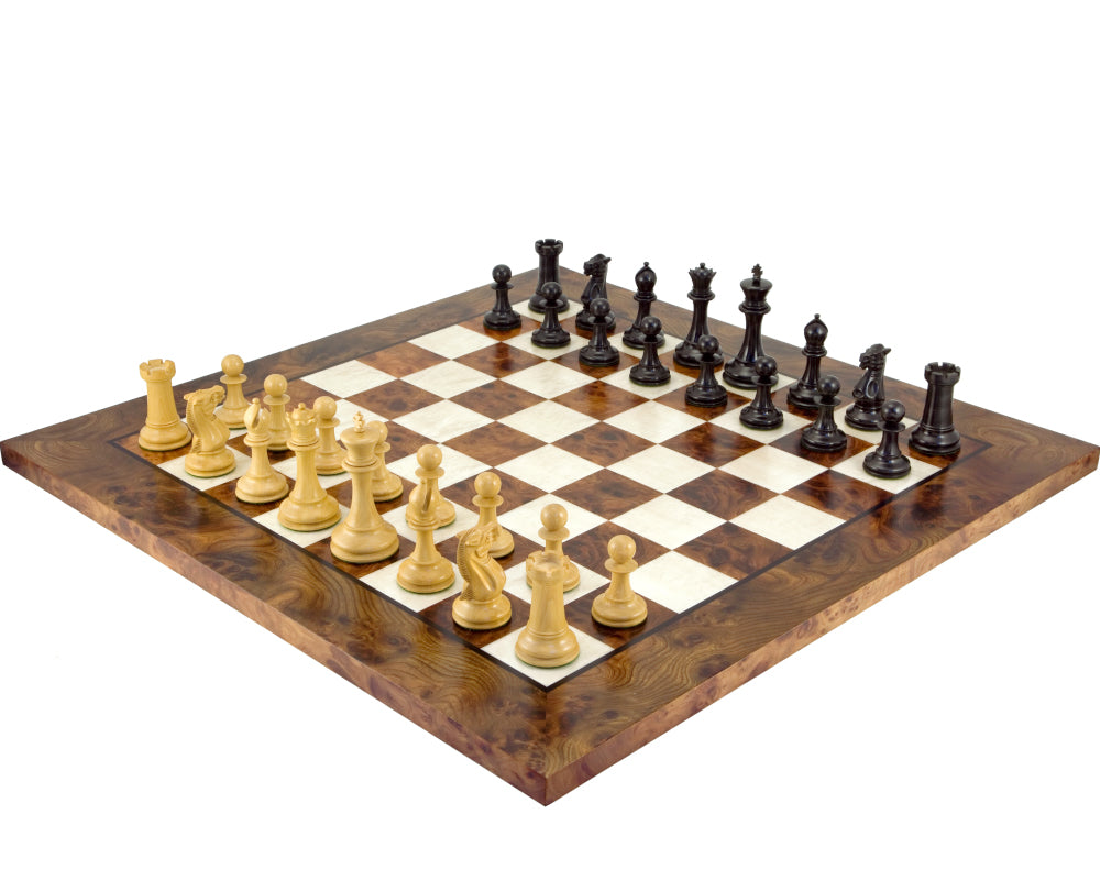 Old English Elite Ebony and Briar Luxury Chess Set