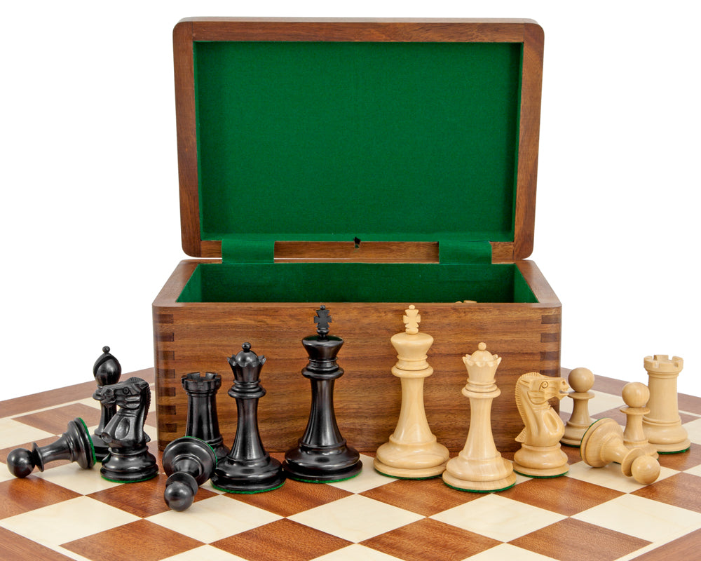 Old English Elite & Mahogany Chess Set