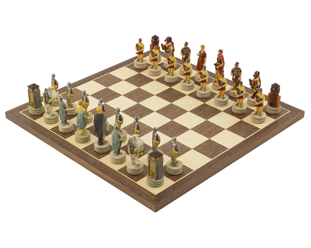 Romans Vs Greeks hand painted Chess set