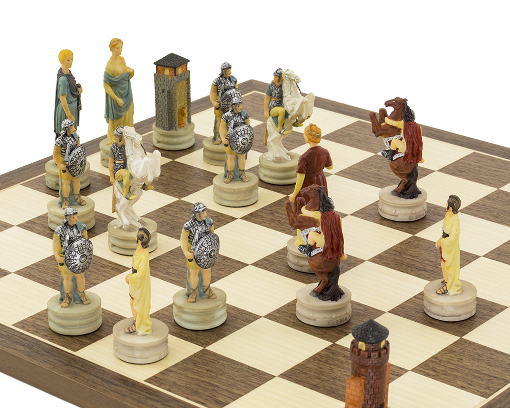 Romans Vs Greeks hand painted Chess set