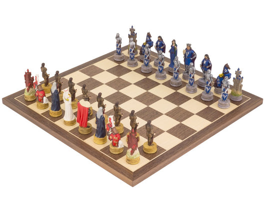 King Arthur hand painted themed Chess set