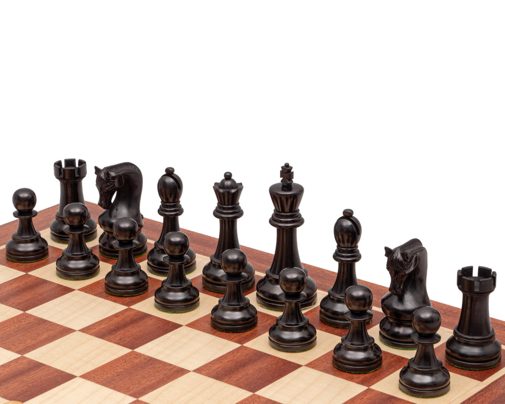 Leningrad Mahogany Ebonised Chess Set