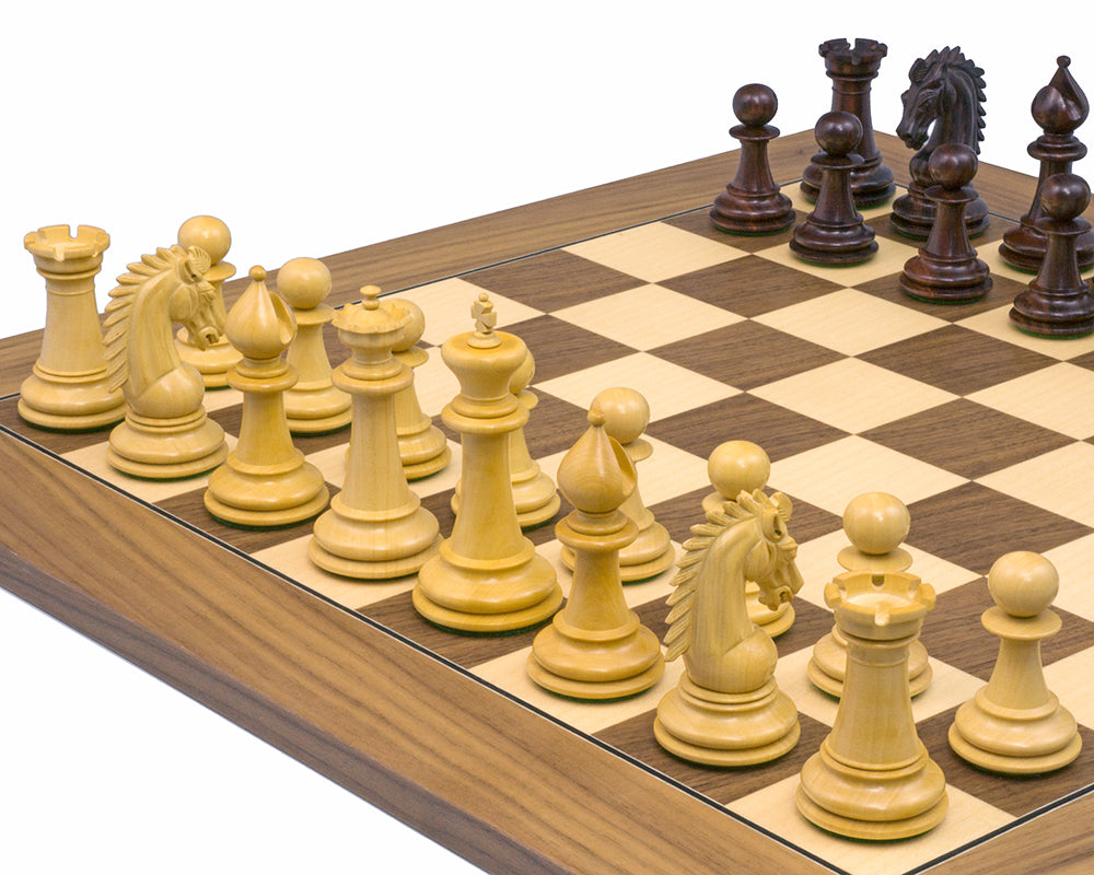 The Sheffield Knight Rosewood & Walnut Chess Set